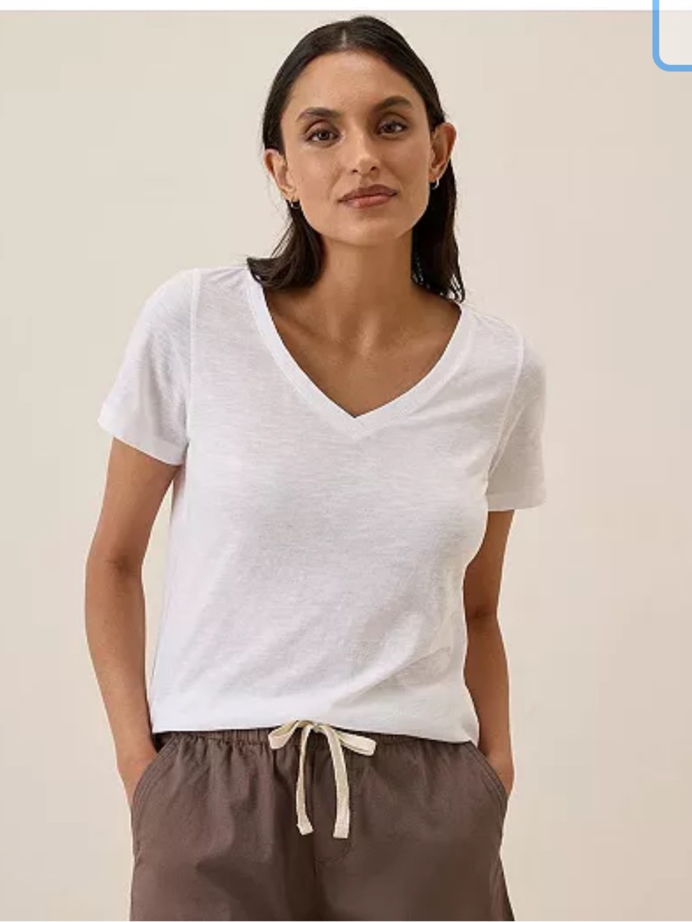 Pact White V-Neck Short Sleeve Tee